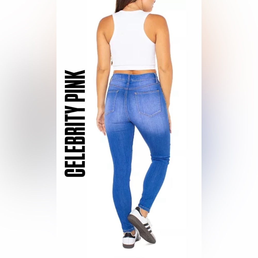 Celebrity Pink Women’s Infinite Stretch Mid Rise Skinny Blue Lagoon Jeans, NWT